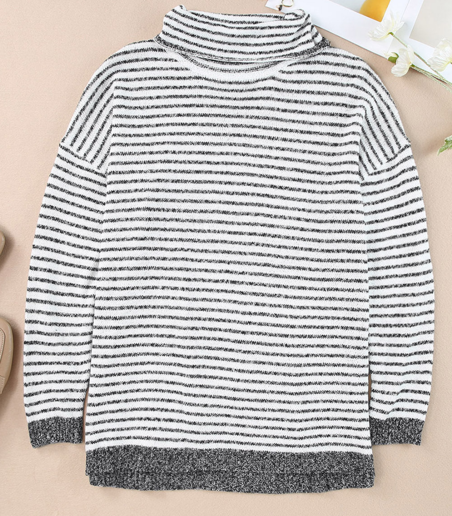 Shirly - Grijs Gestreepte Coltrui