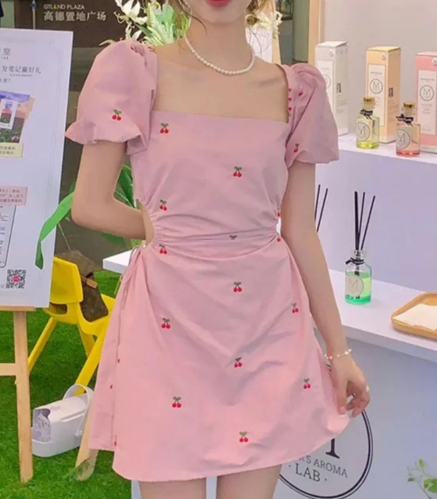 Zina - Zomerjurk Roze met Halfopen Rug