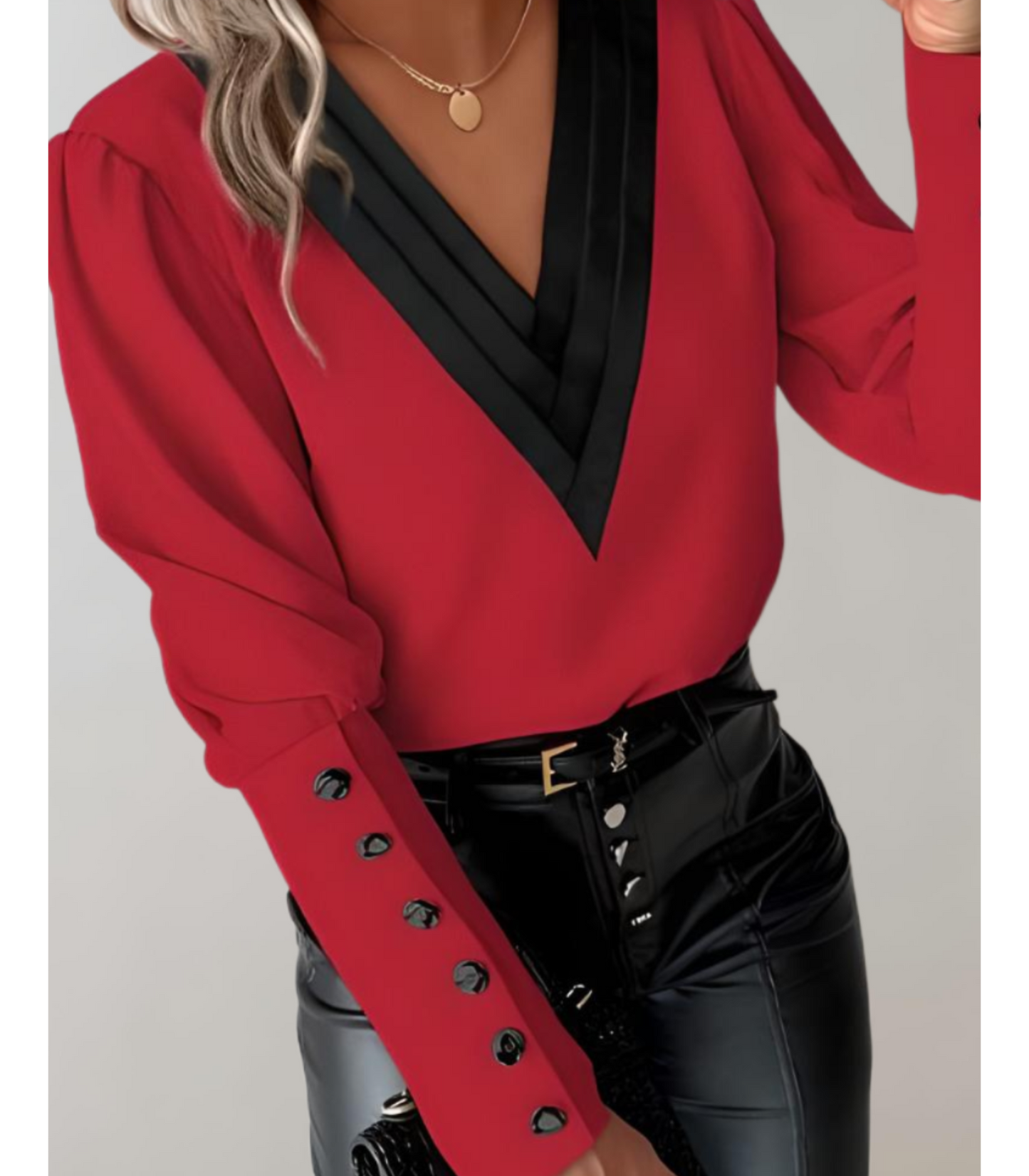 Mara - longsleeve top met V-hals