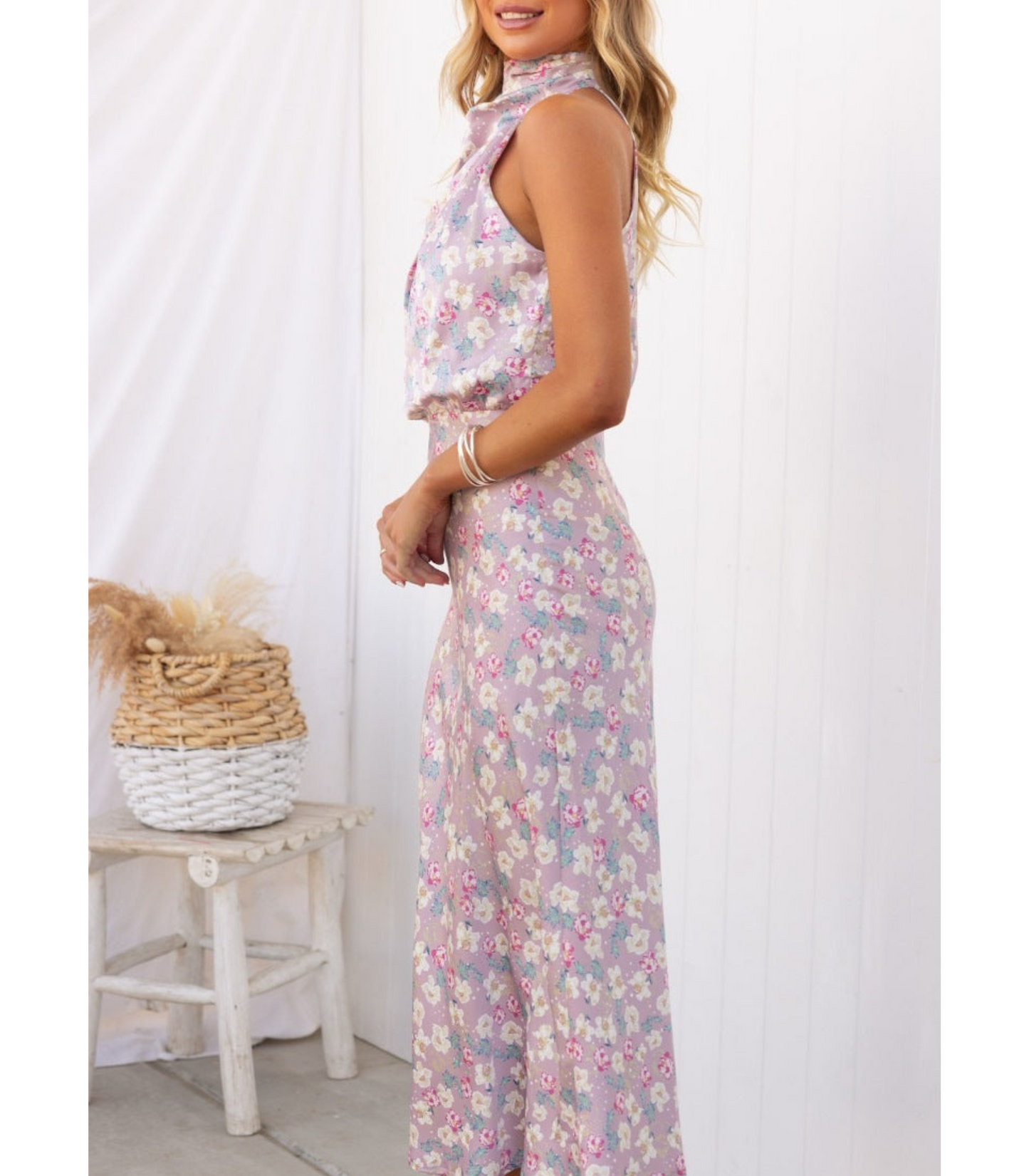 Selene - Mouwloze Jurk met Bloemenprint