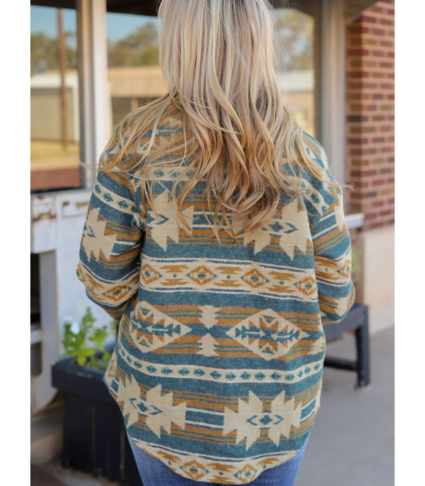 Loena - Lange vest met patroon
