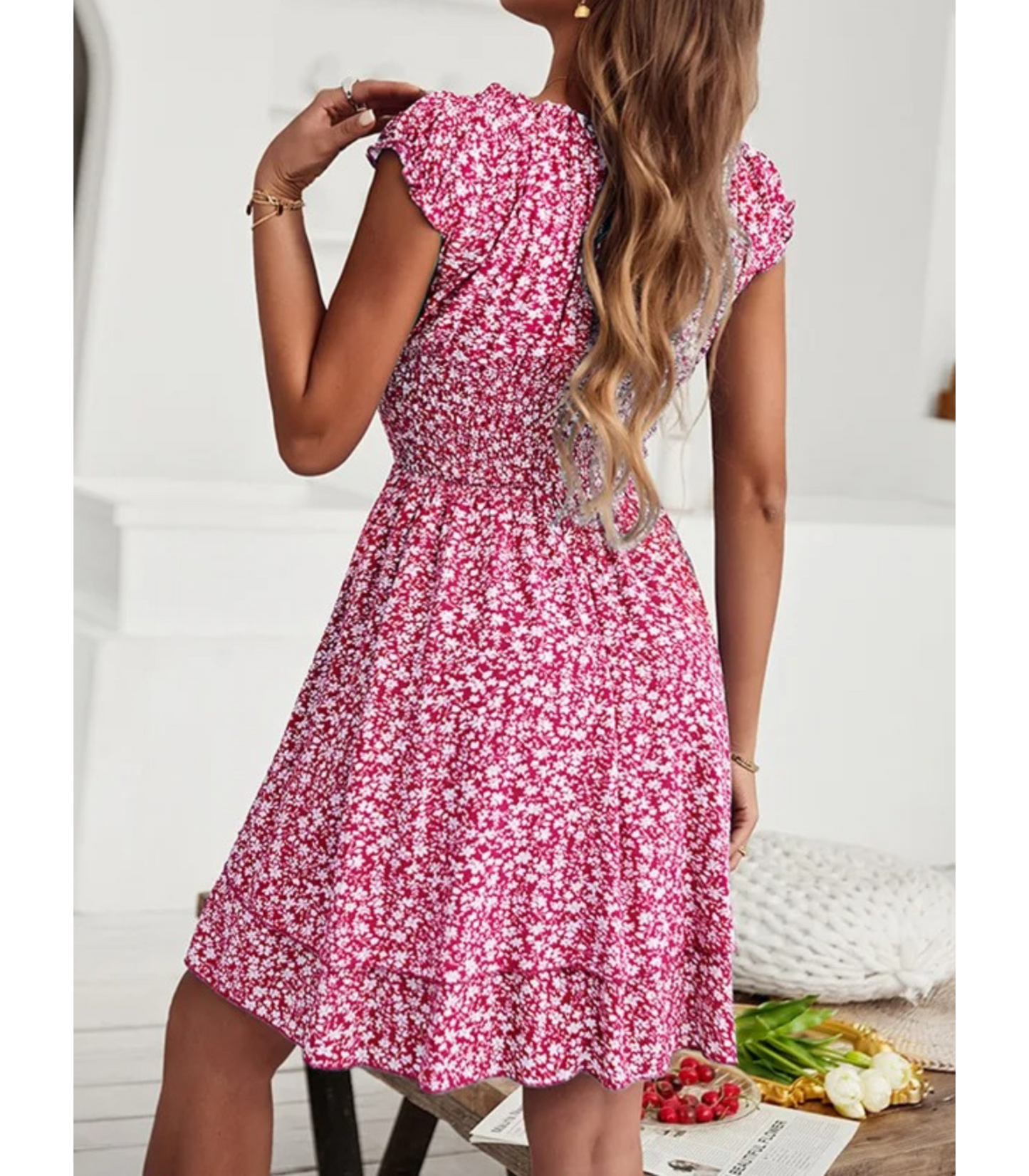 Aster - Off shoulder zomerjurk