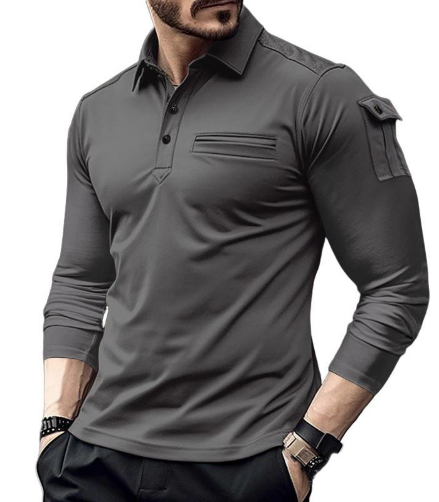 Iwan - poloshirt met lange mouwen