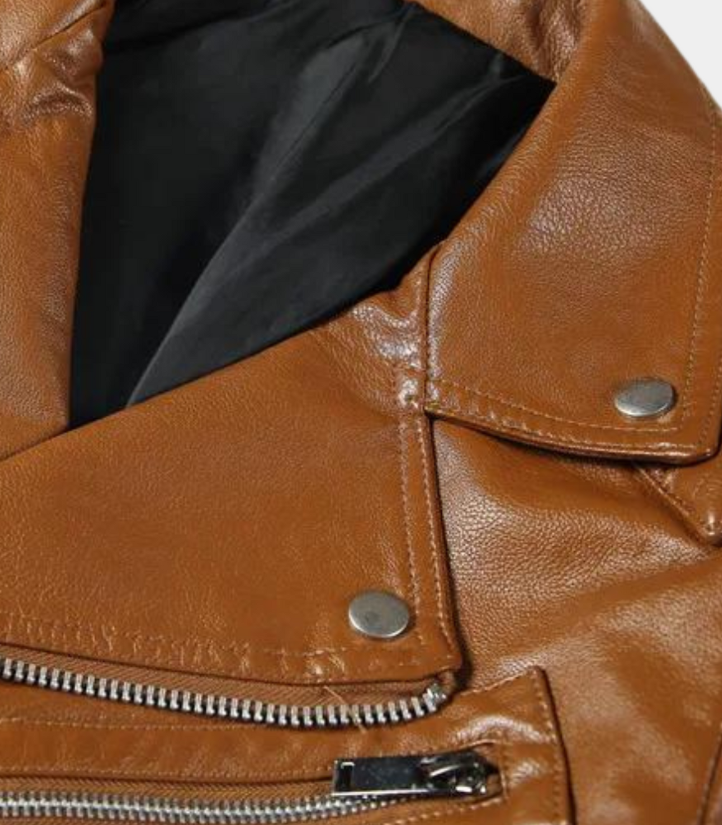 Liam - Leren look jas met rits voor heren