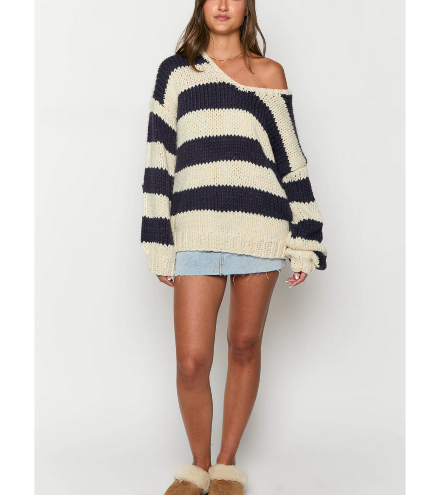 Romina - Oversized Gestreepte Trui