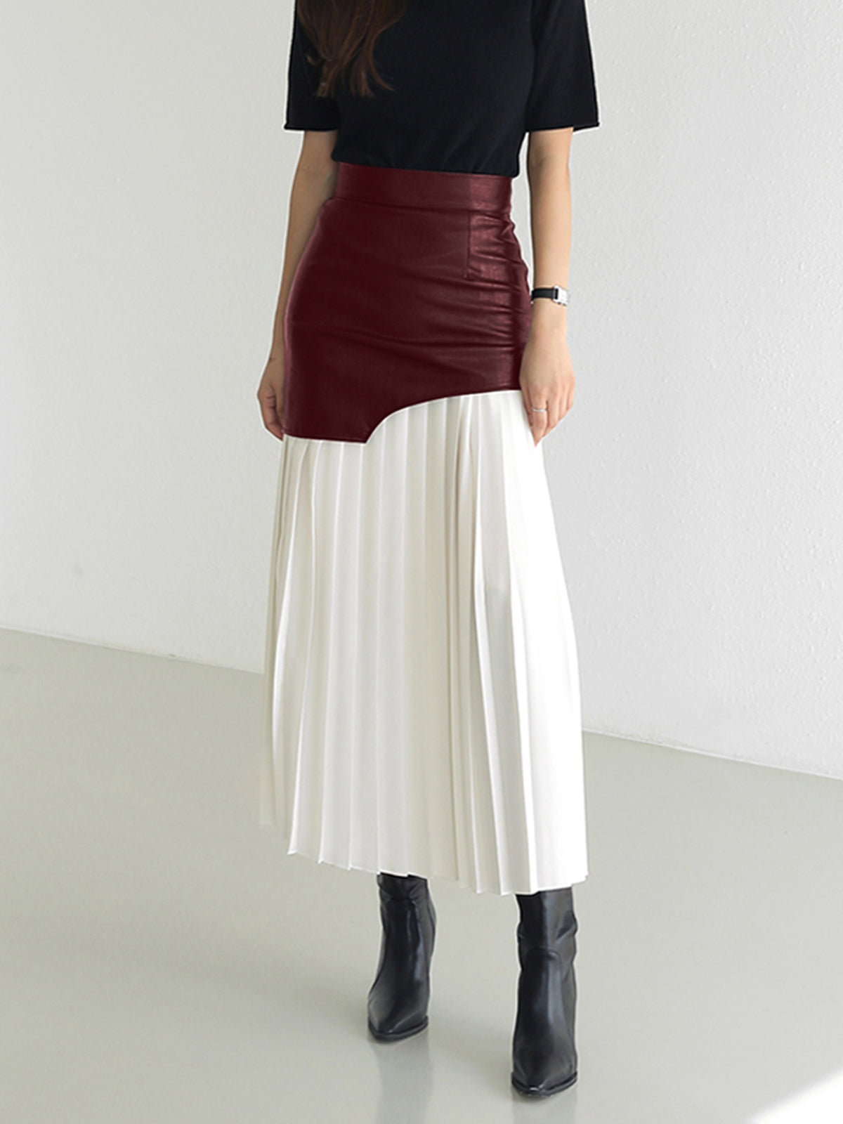 Aline - Chiffon Geplooide Midi-Rok voor Dames