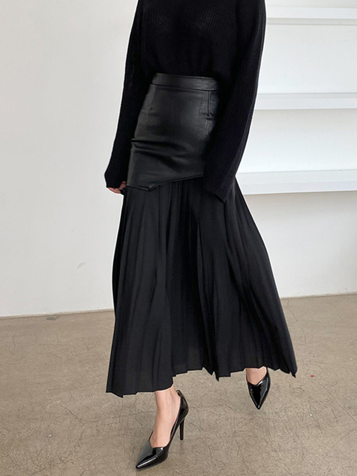 Aline - Chiffon Geplooide Midi-Rok voor Dames