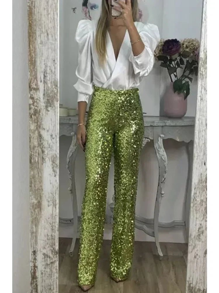 Annefloor - elegante pailletten feestbroek