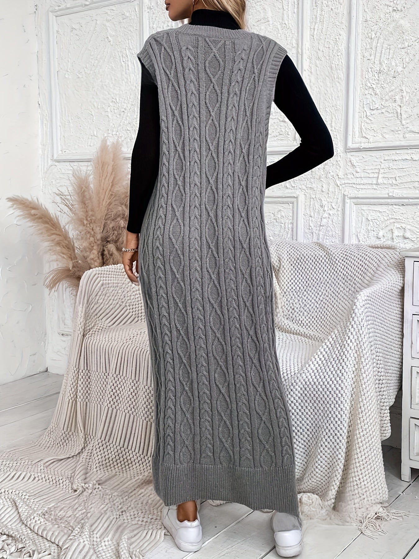 Bonita - Dames Maxi jurk met kabelpatroon