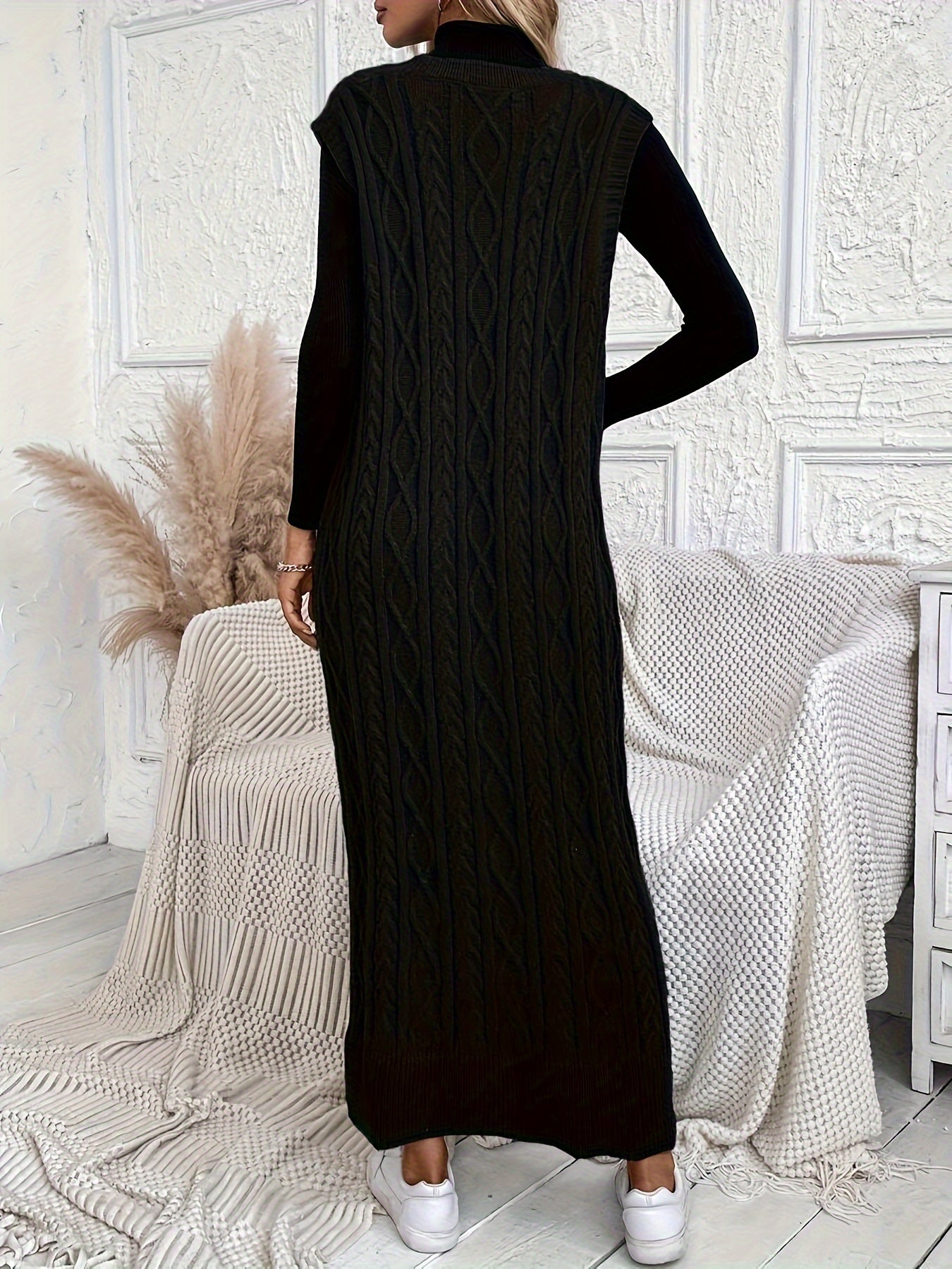 Bonita - Dames Maxi jurk met kabelpatroon