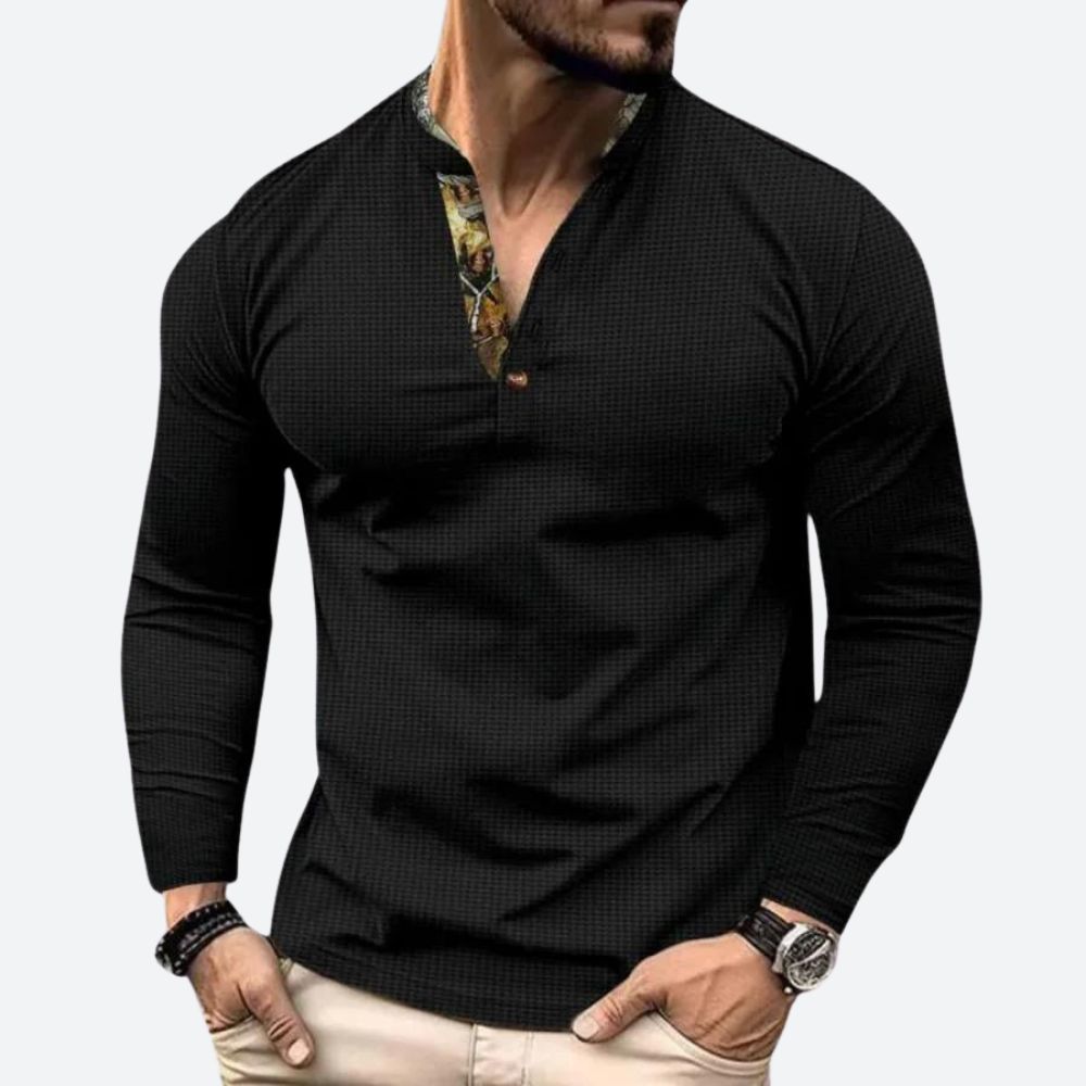 Cas - Casual T-shirt met Lange Mouwen voor Heren