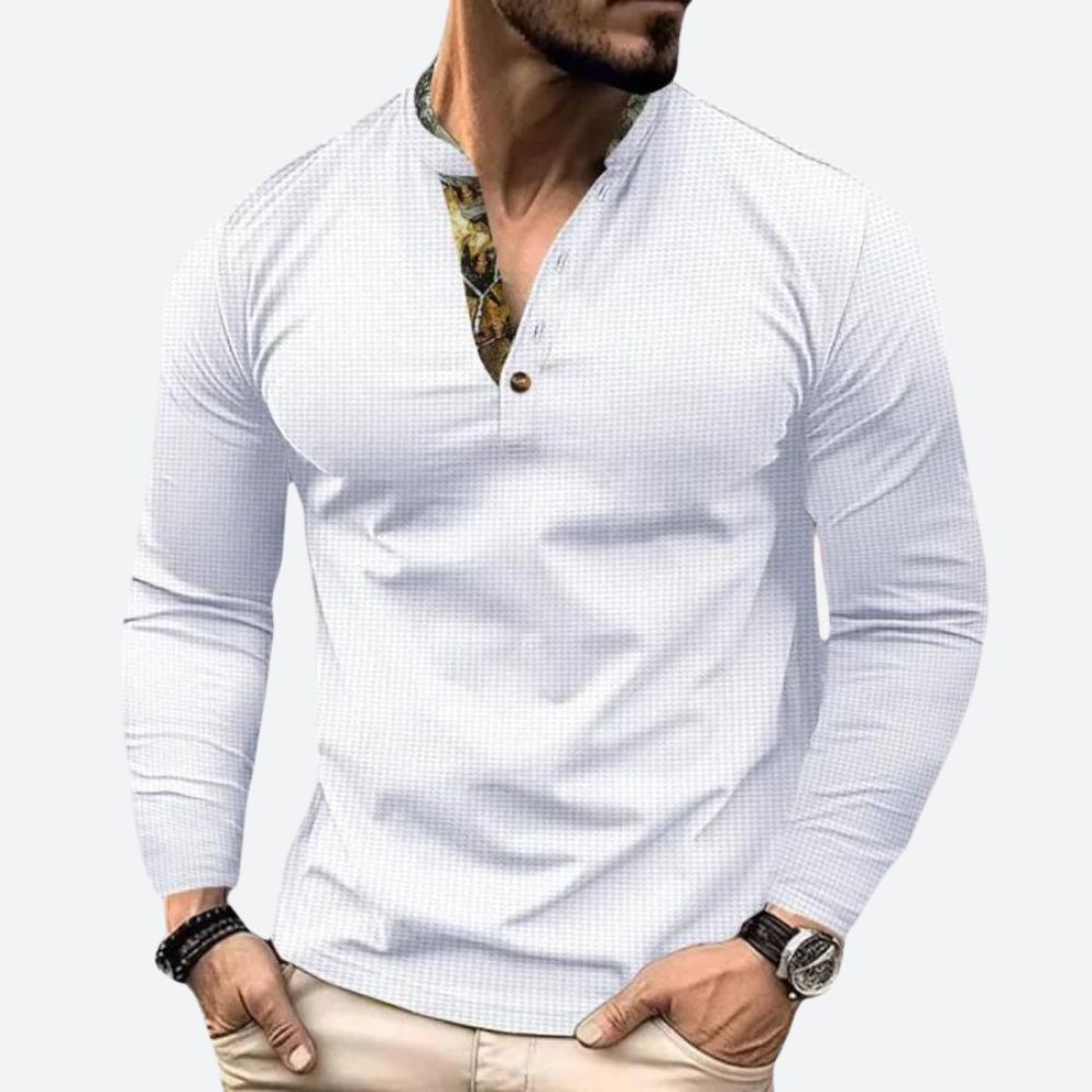 Cas - Casual T-shirt met Lange Mouwen voor Heren