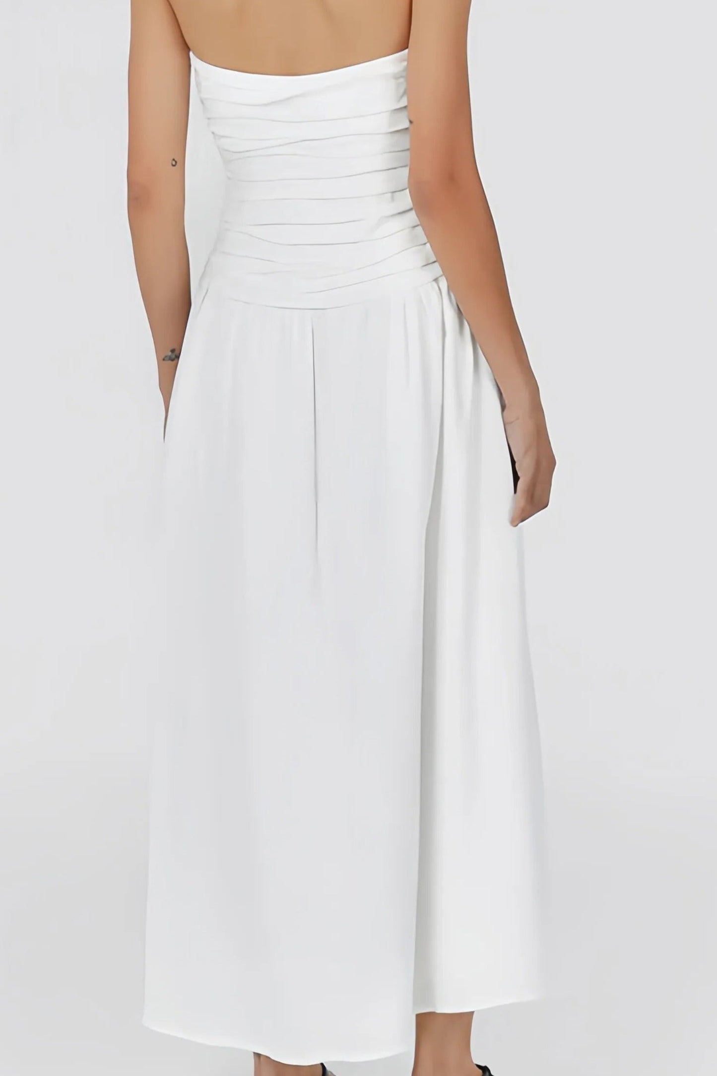 Dasha - Trendy Strapless Midi Jurk