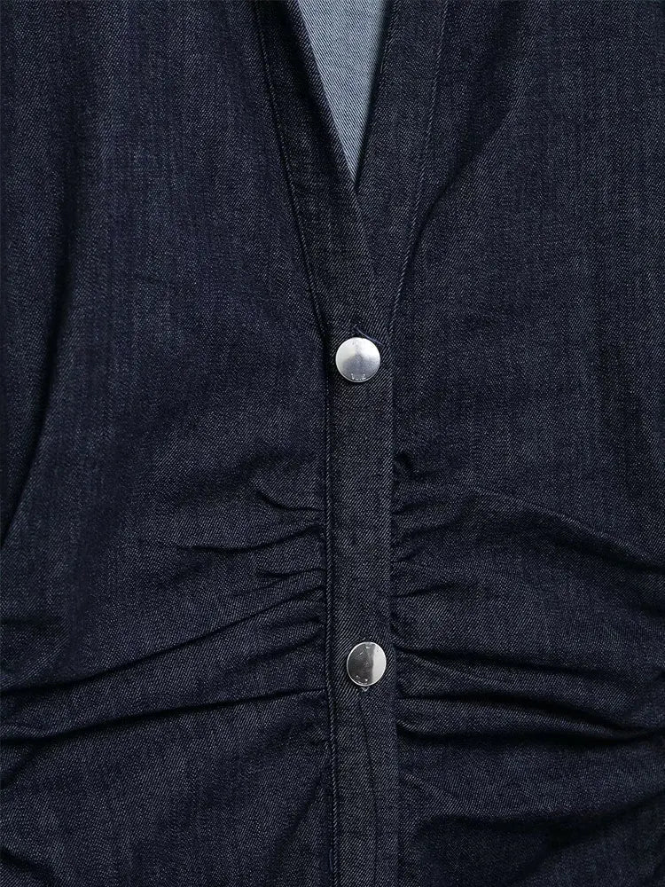 Deirdre - Denim jurk met knoopsluiting