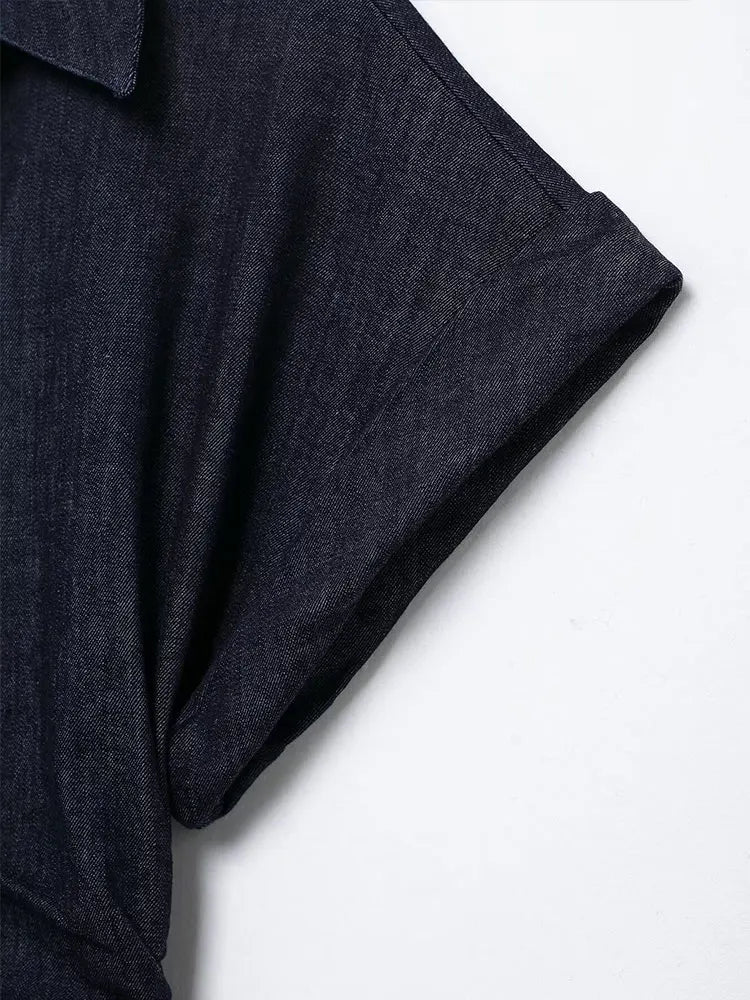 Deirdre - Denim jurk met knoopsluiting