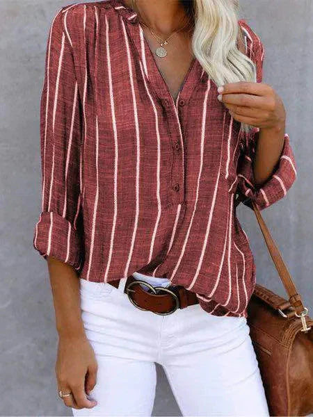 Diane - Trendy Gestreepte Blouse