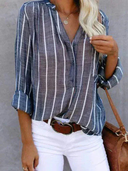 Diane - Trendy Gestreepte Blouse