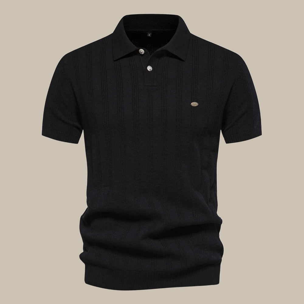 Steffan - Stijlvolle merino polo met korte mouw