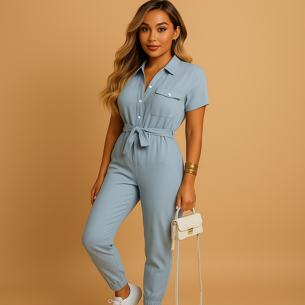 Elvera - Getailleerde jumpsuit met knoopsluiting