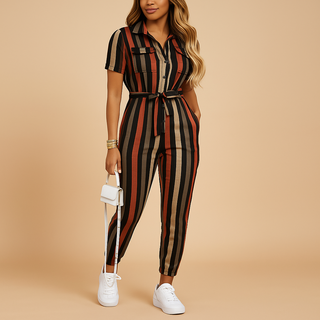 Elvera - Getailleerde jumpsuit met knoopsluiting