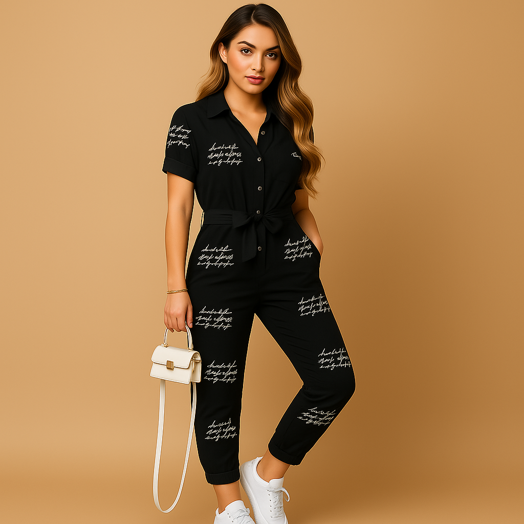 Elvera - Getailleerde jumpsuit met knoopsluiting