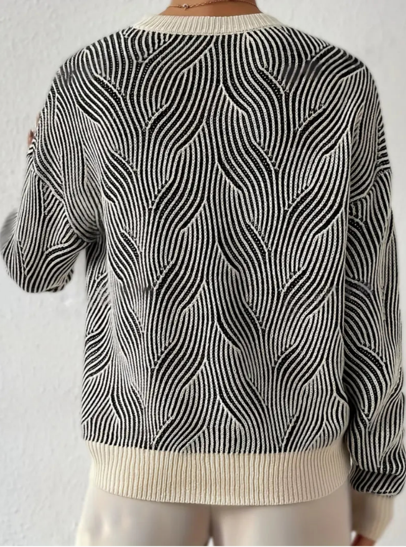 Elysa - Elegante abstracte gebreide trui