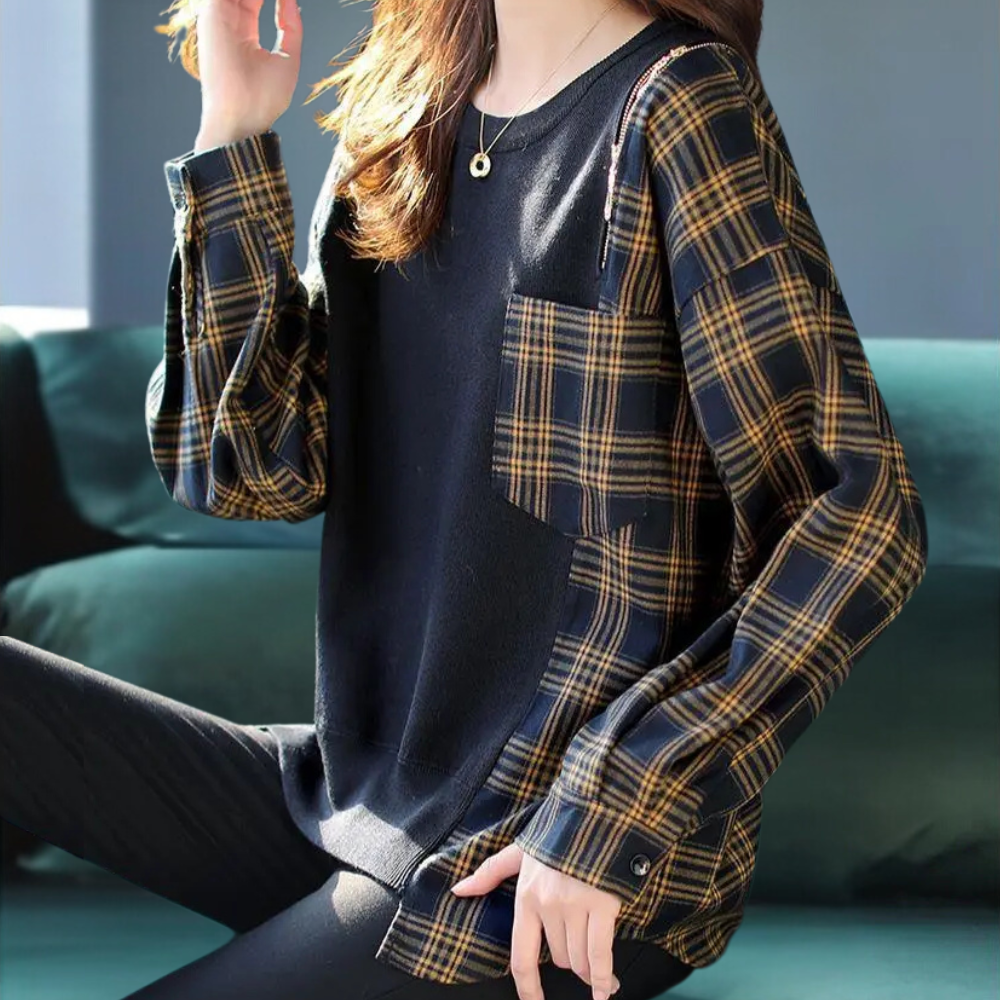 Everly - Sophisticated Checked Sweater for Women