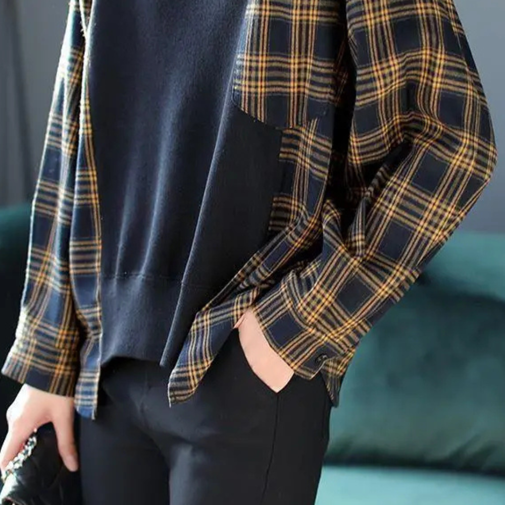 Everly - Sophisticated Checked Sweater for Women