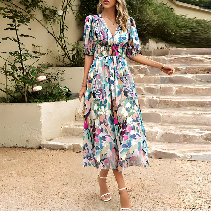 Fenna - Trendy Bloemenjurk met Tijdloze Elegantie