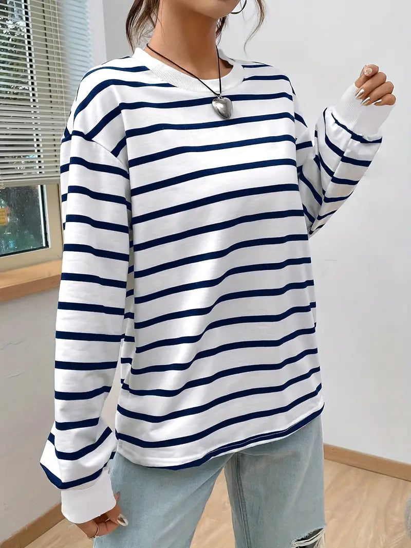 Genevieve - Gestreept Casual Sweatshirt
