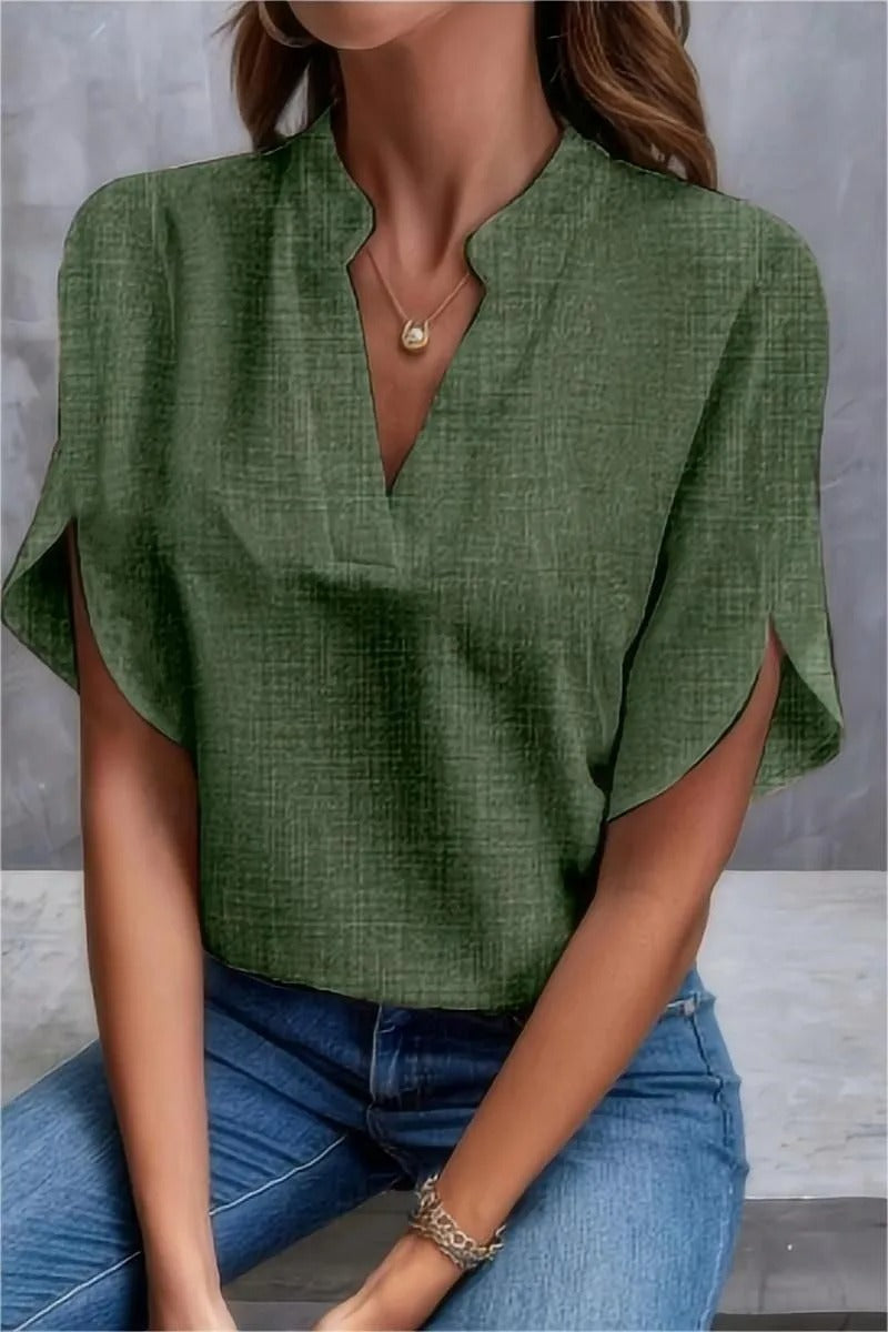 Jannette - Zomerse Dames Blouse met V-Hals