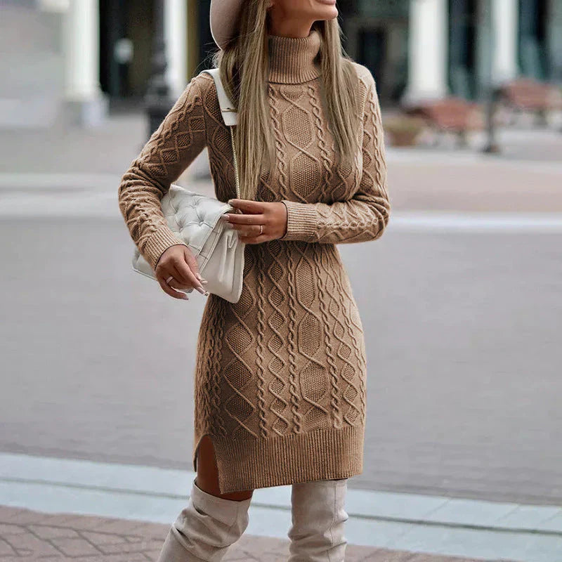 Kiera - Elegante Stijl Lange Mouwen Gebreide Midi
