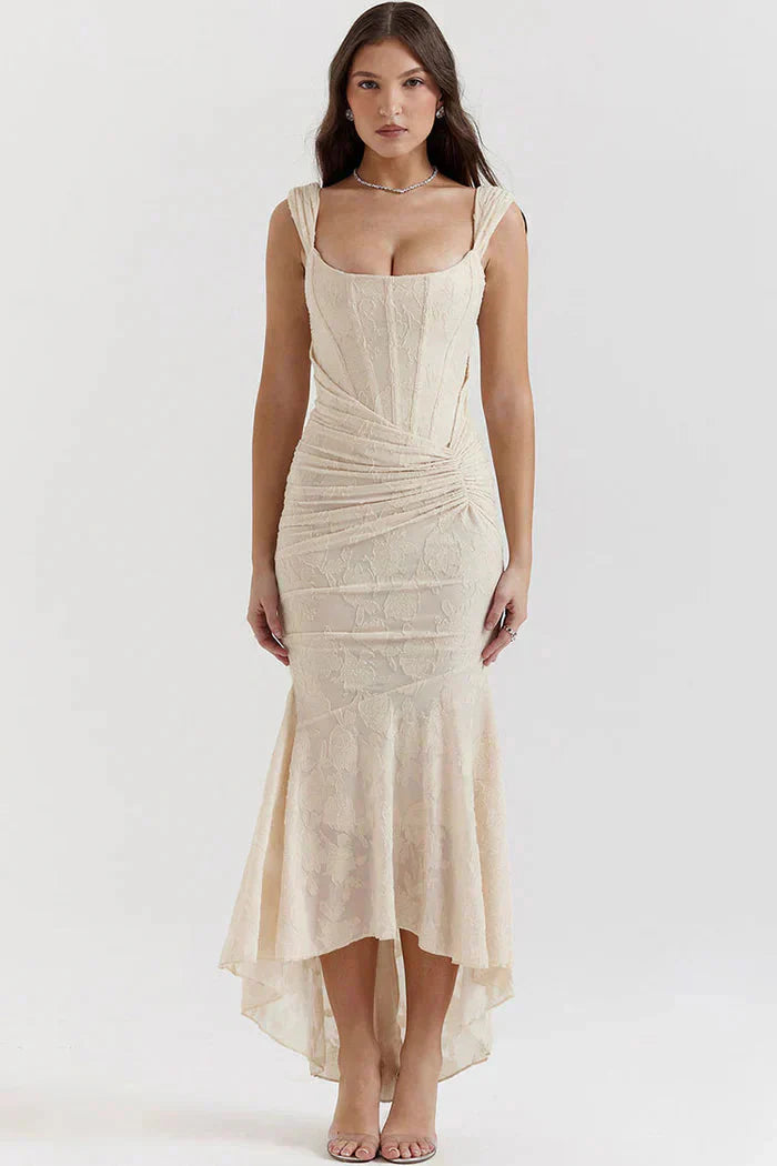 Larisa - Maxi-jurk met Visstaartmotief