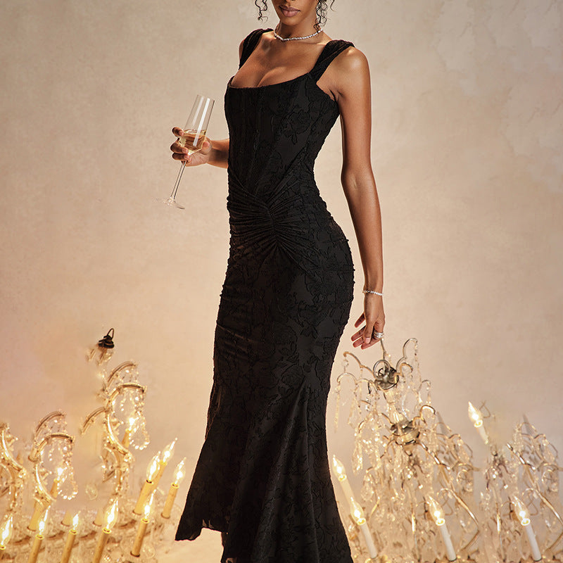Larisa - Maxi-jurk met Visstaartmotief
