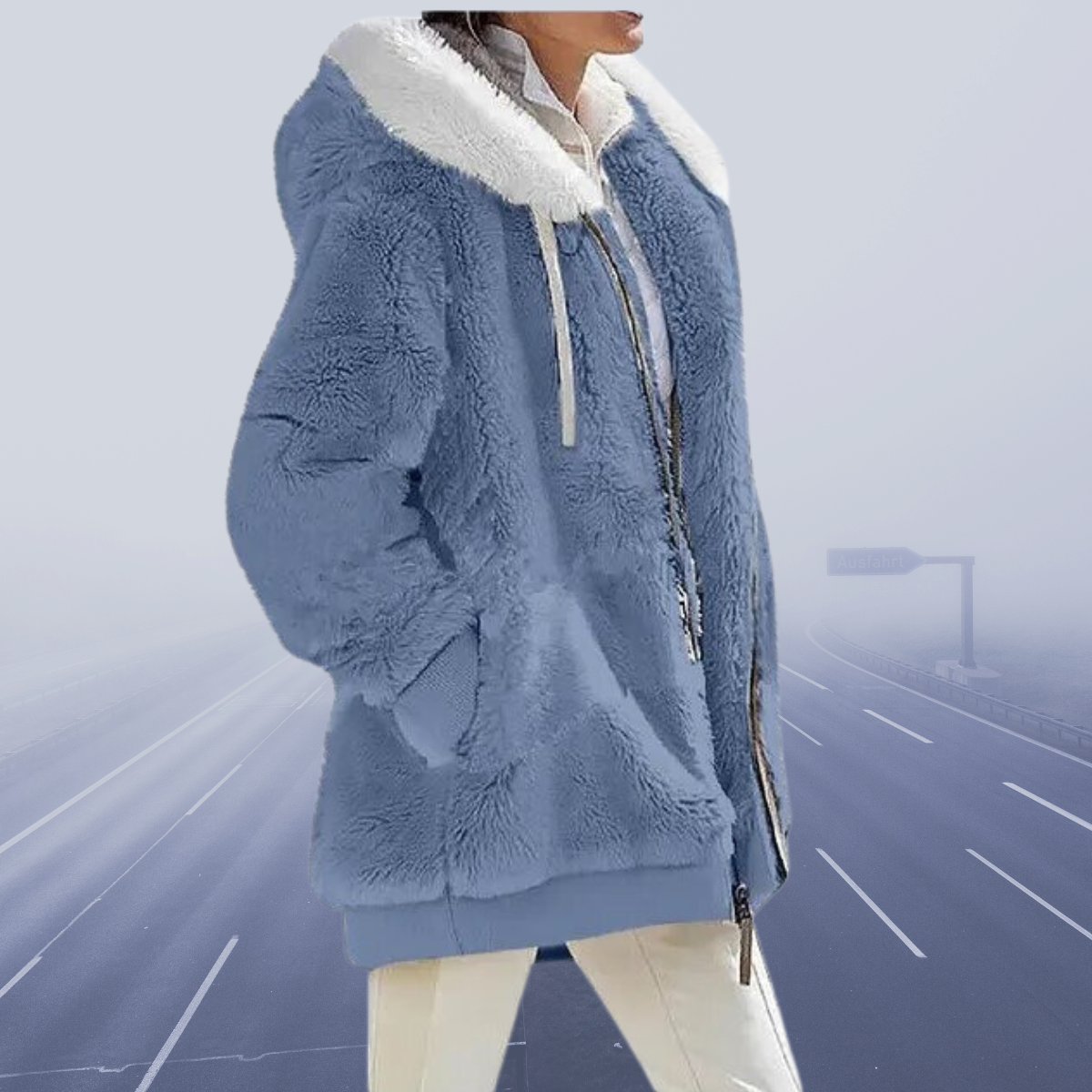 Leuntje - Casual fleece jas met capuchon