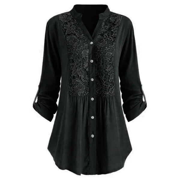 Luiza - Lange blouse met pofmouwen voor dames