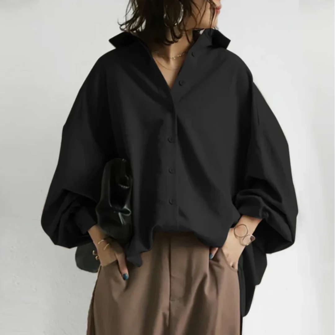 Lyvoria - Oversized Blouse met Knopen voor Dames