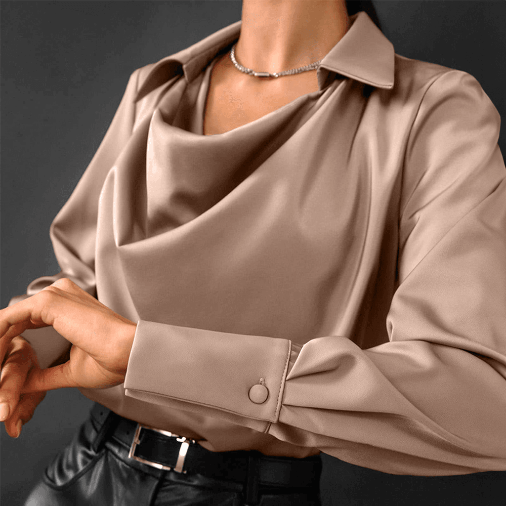 Micaela - Satijnen V-Hals Blouse