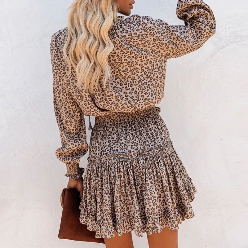 Mimi - Luipaardprint mini-jurk