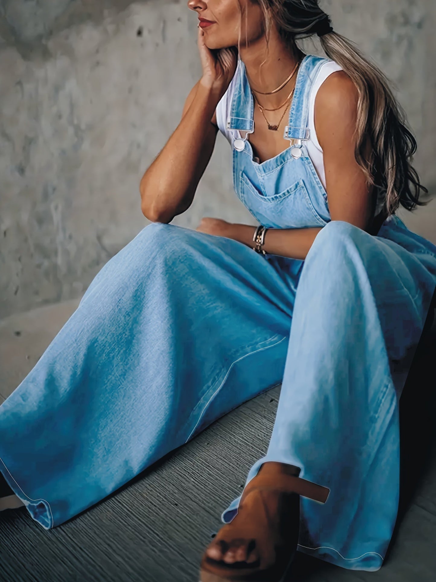 Narijs - Dames wijde denim overall