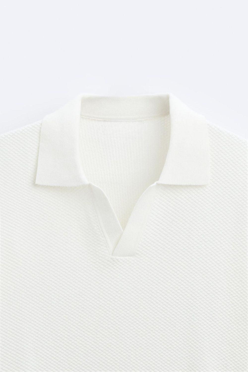 Noeh - Casual Witte stoffen polo