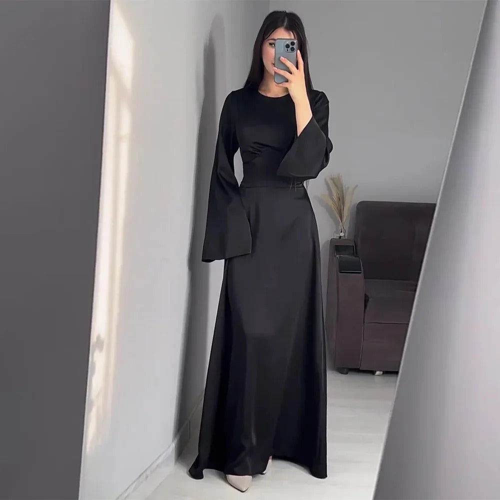 Sienna - Elegante Satijnen Lange Jurk voor Dames