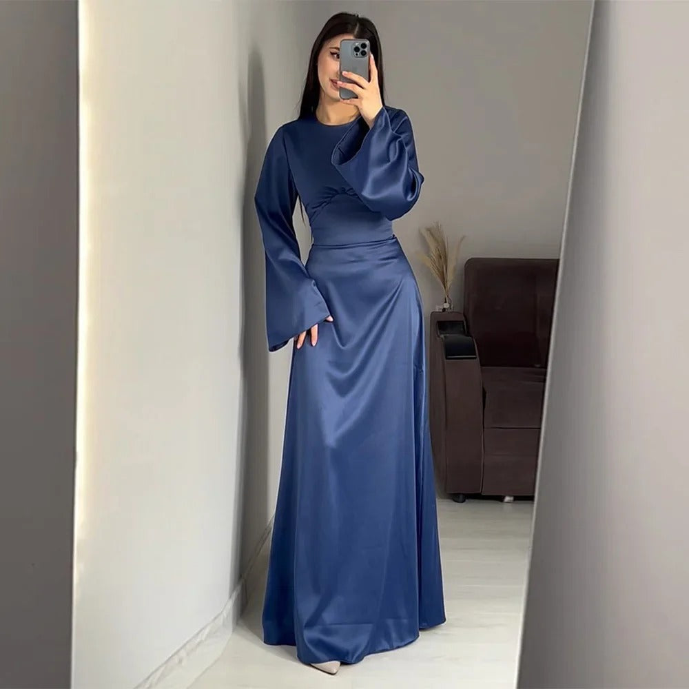 Sienna - Elegante Satijnen Lange Jurk voor Dames