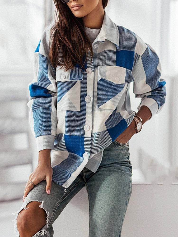 Stine - Oversized Geruite Blouse