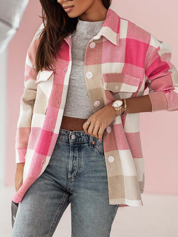 Stine - Oversized Geruite Blouse