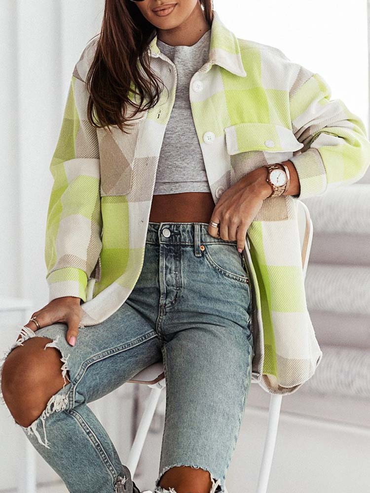 Stine - Oversized Geruite Blouse