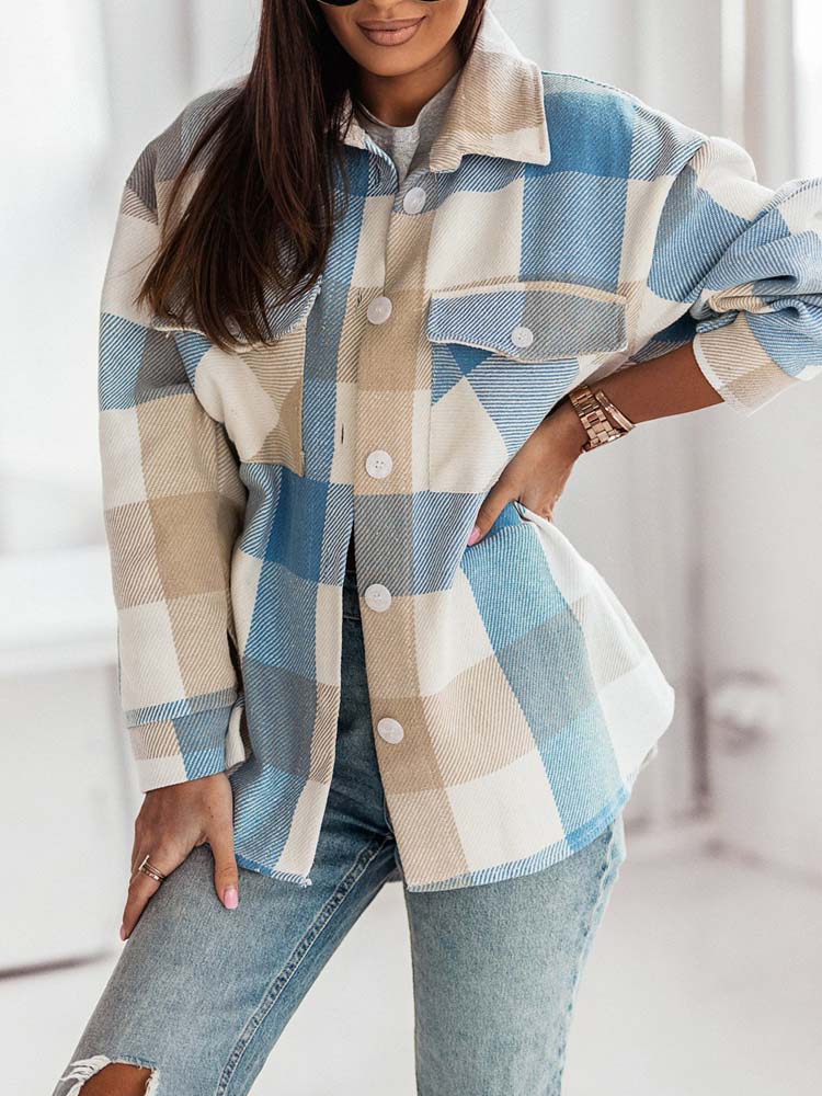 Stine - Oversized Geruite Blouse