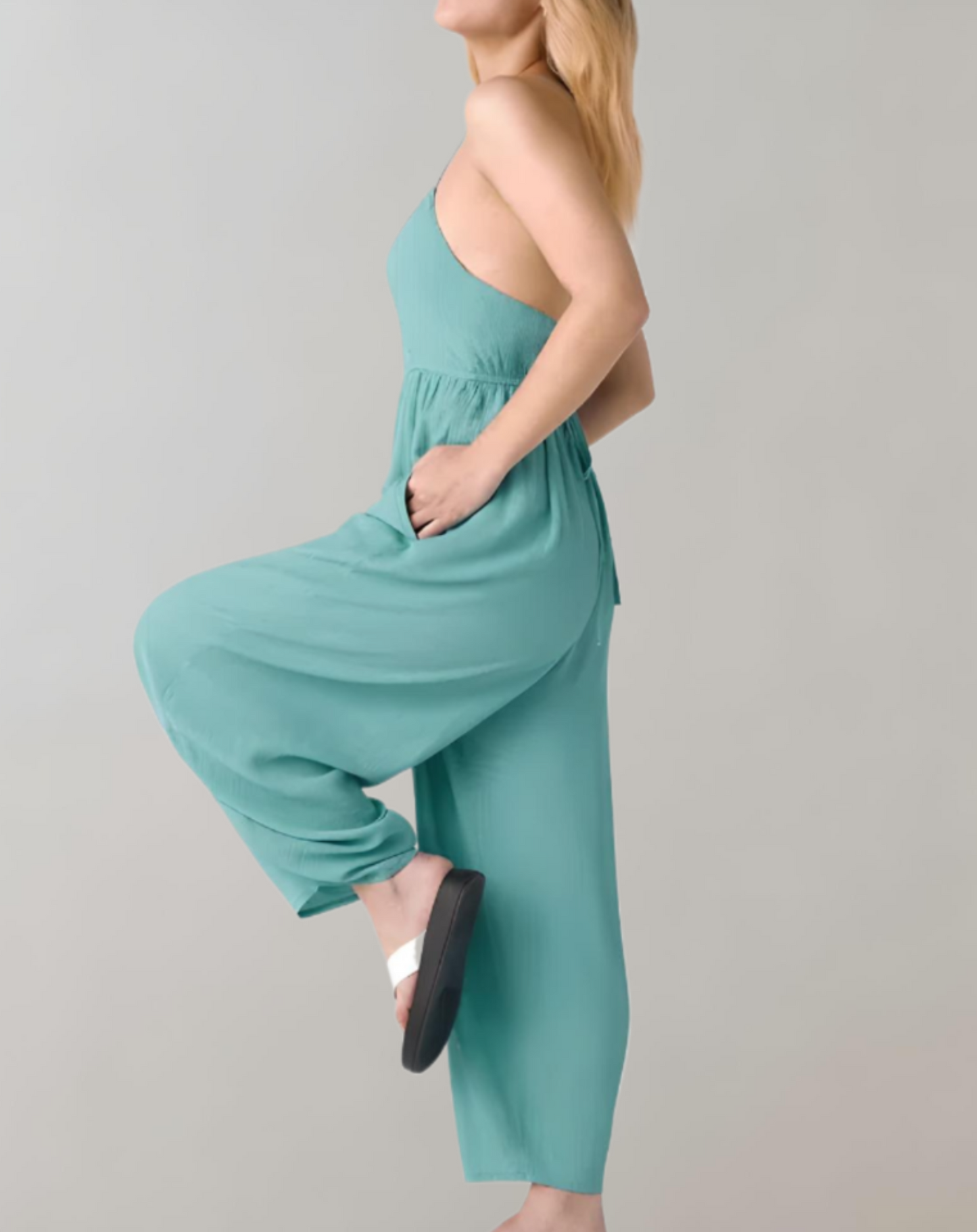 Thyra - Elegante Spaghettibandjes Rugloze Zomerjumpsuit