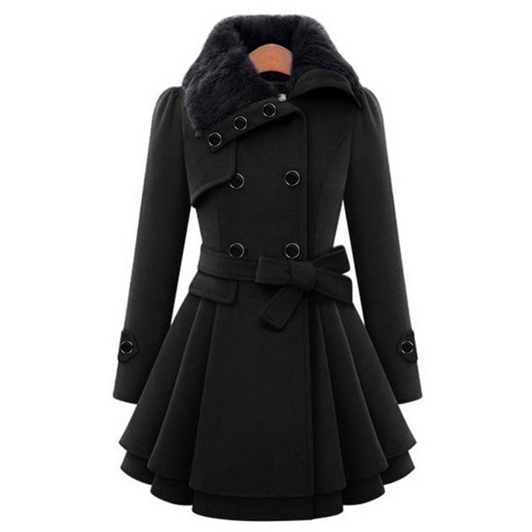 Vivian - Lange Winterjas met Bontkraag voor Dames