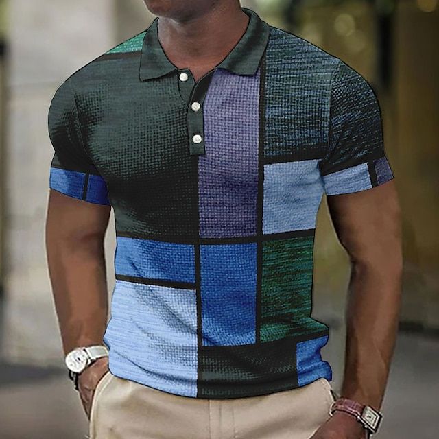 Yestin - Geruit heren zomer poloshirt